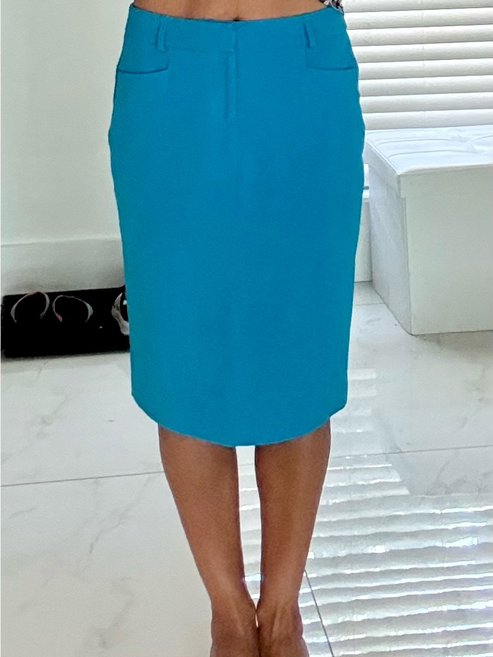 Calvin Klein Bright Teal Pencil Skirt